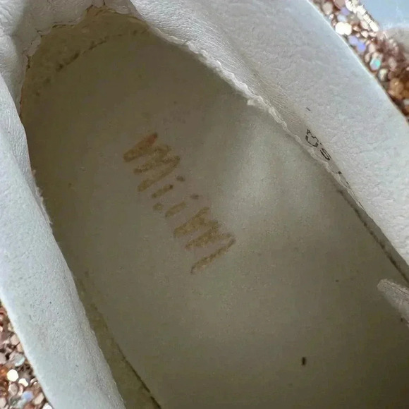 Miim womens high top sneakers size 7.5 faux suede rose gold glitter streetwear - Picture 11 of 13